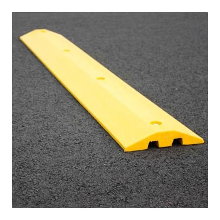 Plastics R Unique Yellow Speed Bump with Cable Protection & Hardware - 72in Long 21072SBY